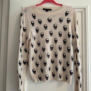 Skull Cashmere: Crew-Neck Cashmere Sweater with Skulls, Size Medium